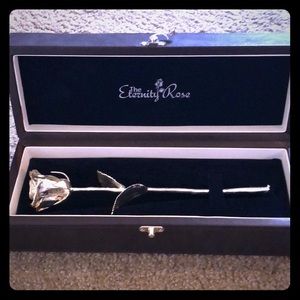 Silver Dipped Rose with Vase